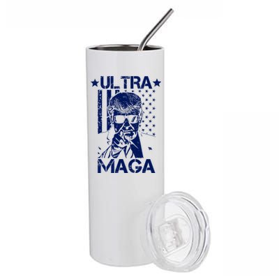 Ultra Maga Donald Trump USA Flag Stainless Steel Tumbler