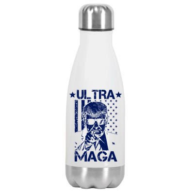 Ultra Maga Donald Trump USA Flag Stainless Steel Insulated Water Bottle