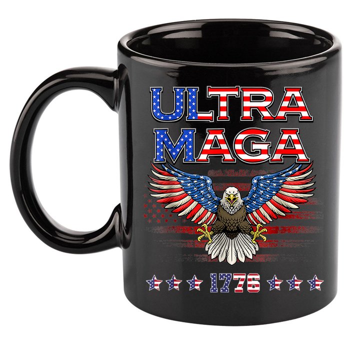 Ultra Mega Eagle 2022, Ultra Maga Tee AMERICAN, FLAG, EAGLE 11oz C Handle Ceramic Mug