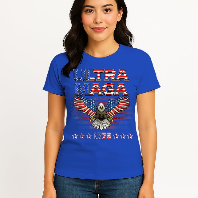 Ultra Mega Eagle 2022, Ultra Maga Tee AMERICAN, FLAG, EAGLE Womens T-Shirt