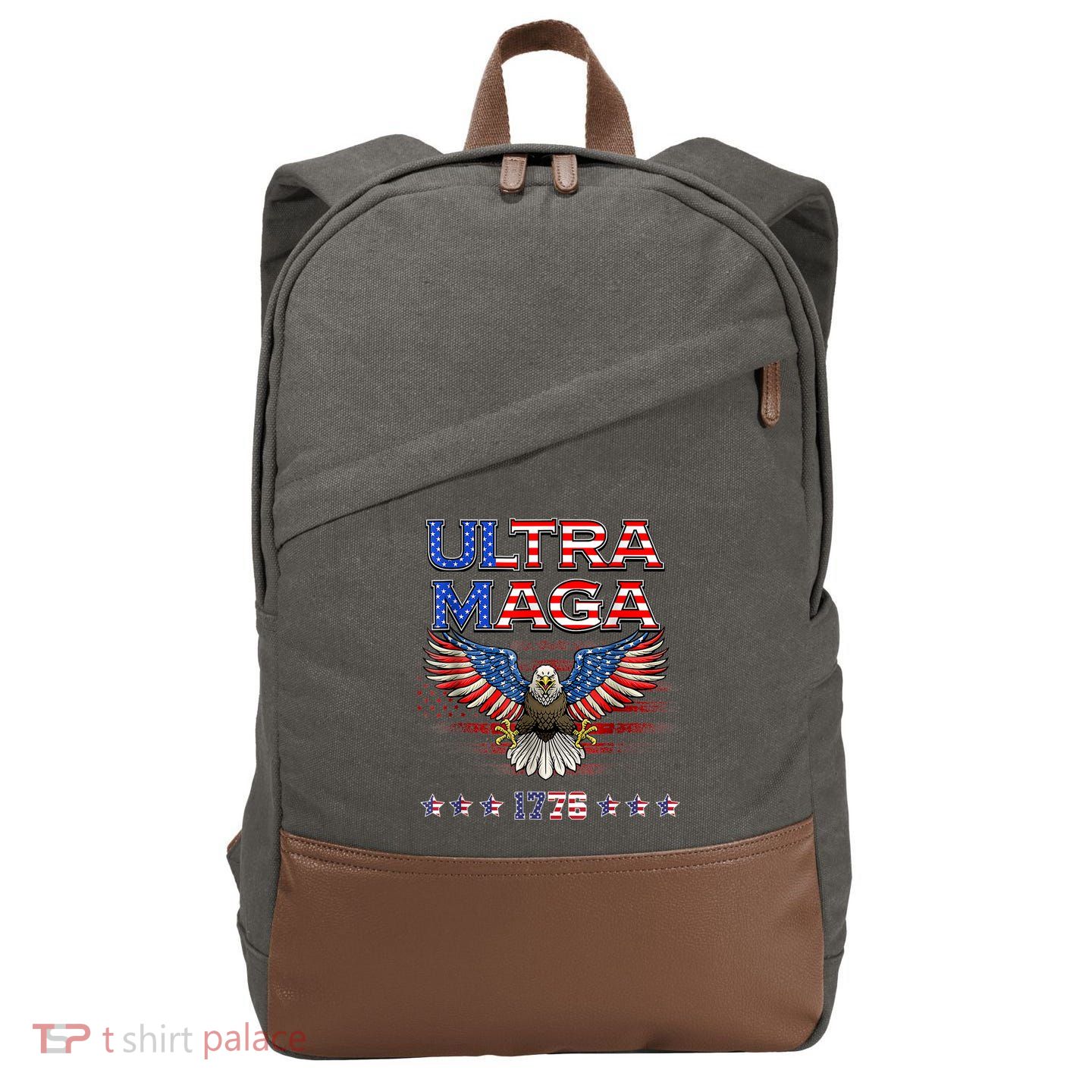 Ultra Mega Eagle 2022, Ultra Maga Tee AMERICAN, FLAG, EAGLE Cotton Canvas Backpack