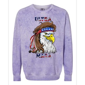 ultra maga eagle mullet merica 4th of july american flag Colorblast Crewneck Sweatshirt