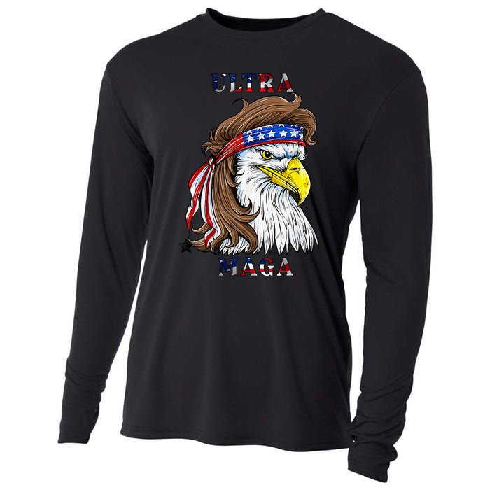 ultra maga eagle mullet merica 4th of july american flag Cooling Performance Long Sleeve Crew