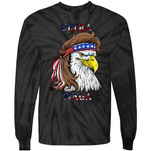 ultra maga eagle mullet merica 4th of july american flag Tie-Dye Long Sleeve Shirt