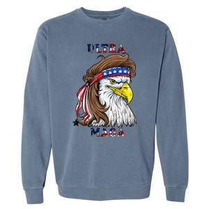 ultra maga eagle mullet merica 4th of july american flag Garment-Dyed Sweatshirt