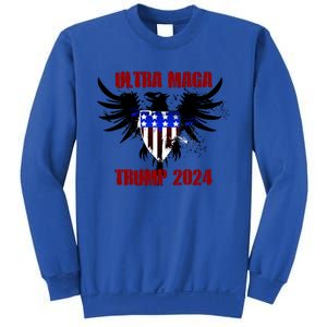 Ultra MAGA Eagle Grunge Splatter Trump 2024 Anti Biden Sweatshirt