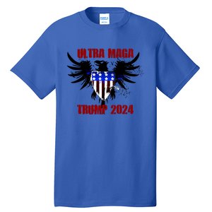 Ultra MAGA Eagle Grunge Splatter Trump 2024 Anti Biden Tall T-Shirt