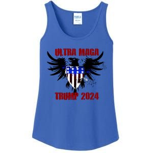 Ultra MAGA Eagle Grunge Splatter Trump 2024 Anti Biden Ladies Essential Tank