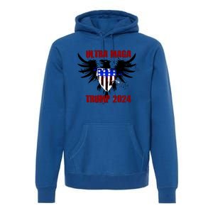 Ultra MAGA Eagle Grunge Splatter Trump 2024 Anti Biden Premium Hoodie