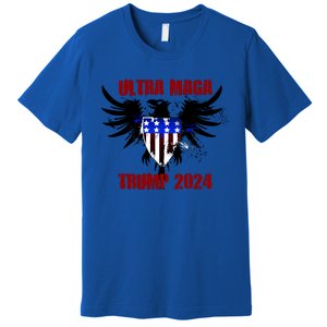 Ultra MAGA Eagle Grunge Splatter Trump 2024 Anti Biden Premium T-Shirt