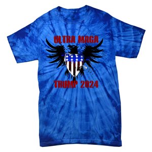 Ultra MAGA Eagle Grunge Splatter Trump 2024 Anti Biden Tie-Dye T-Shirt