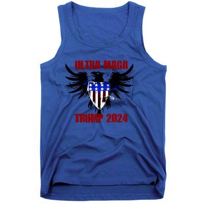 Ultra MAGA Eagle Grunge Splatter Trump 2024 Anti Biden Tank Top