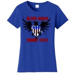 Ultra MAGA Eagle Grunge Splatter Trump 2024 Anti Biden Women's T-Shirt