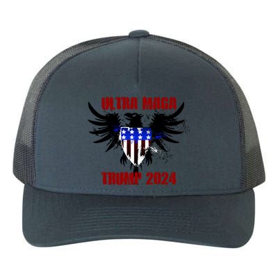 Ultra MAGA Eagle Grunge Splatter Trump 2024 Anti Biden Yupoong Adult 5-Panel Trucker Hat