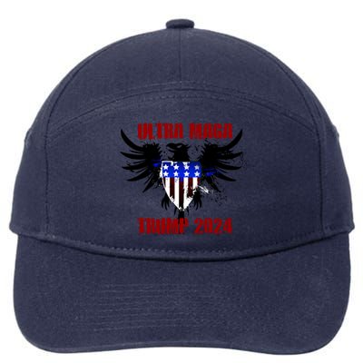 Ultra MAGA Eagle Grunge Splatter Trump 2024 Anti Biden 7-Panel Snapback Hat