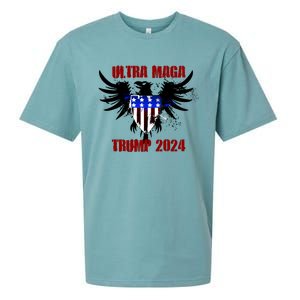 Ultra MAGA Eagle Grunge Splatter Trump 2024 Anti Biden Sueded Cloud Jersey T-Shirt