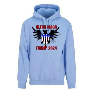 Ultra MAGA Eagle Grunge Splatter Trump 2024 Anti Biden Unisex Surf Hoodie