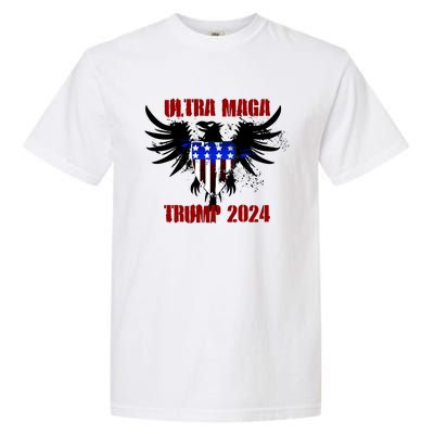 Ultra MAGA Eagle Grunge Splatter Trump 2024 Anti Biden Garment-Dyed Heavyweight T-Shirt