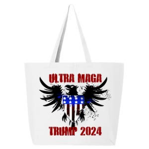 Ultra MAGA Eagle Grunge Splatter Trump 2024 Anti Biden 25L Jumbo Tote