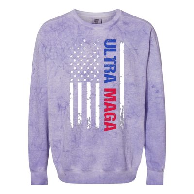 Ultra Maga Flag Colorblast Crewneck Sweatshirt