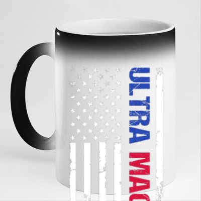 Ultra Maga Flag 11oz Black Color Changing Mug