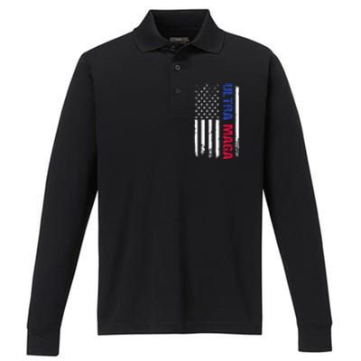 Ultra Maga Flag Performance Long Sleeve Polo