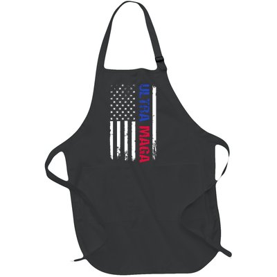 Ultra Maga Flag Full-Length Apron With Pockets