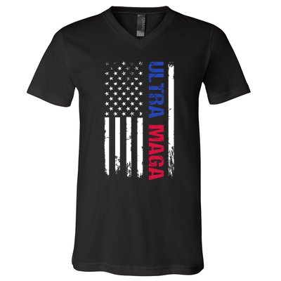 Ultra Maga Flag V-Neck T-Shirt