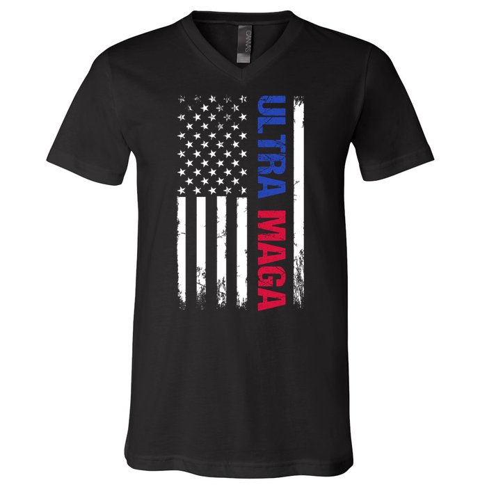 Ultra Maga Flag V-Neck T-Shirt