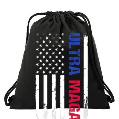 Ultra Maga Flag Drawstring Bag