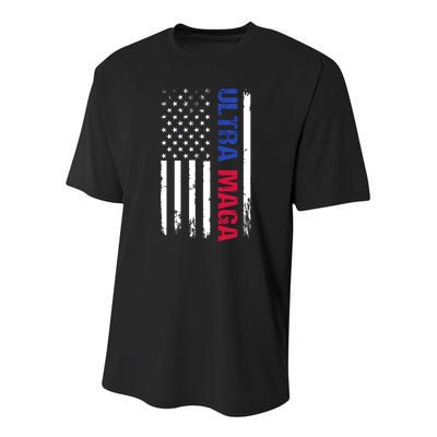 Ultra Maga Flag Youth Performance Sprint T-Shirt