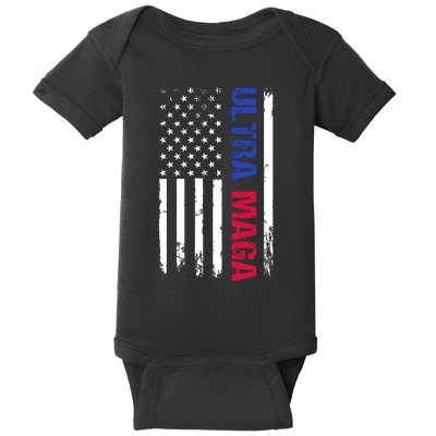 Ultra Maga Flag Baby Bodysuit