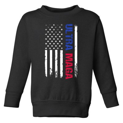 Ultra Maga Flag Toddler Sweatshirt