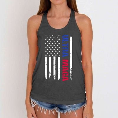 Ultra Maga Flag Women's Knotted Racerback Tank