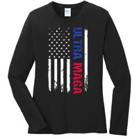 Ultra Maga Flag Ladies Long Sleeve Shirt