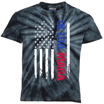 Ultra Maga Flag Kids Tie-Dye T-Shirt