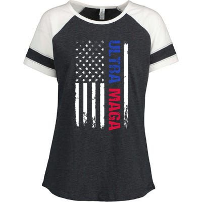 Ultra Maga Flag Enza Ladies Jersey Colorblock Tee