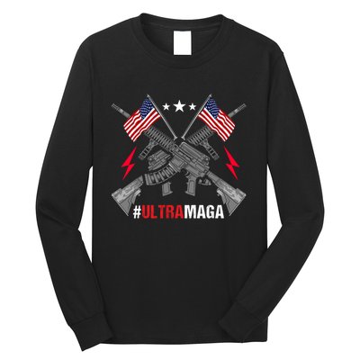 Ultra MAGA Funny Conservative Anti Biden Pro Trump Long Sleeve Shirt