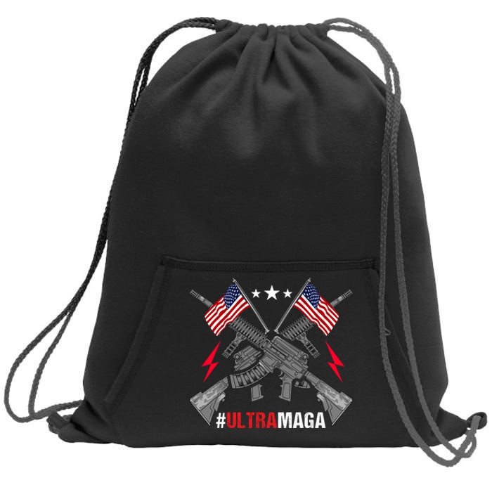 Ultra MAGA Funny Conservative Anti Biden Pro Trump Sweatshirt Cinch Pack Bag