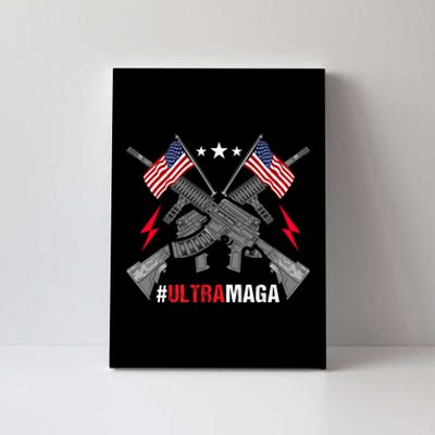 Ultra MAGA Funny Conservative Anti Biden Pro Trump Canvas