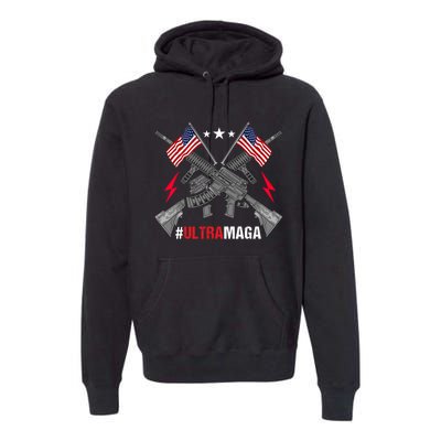 Ultra MAGA Funny Conservative Anti Biden Pro Trump Premium Hoodie