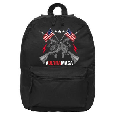 Ultra MAGA Funny Conservative Anti Biden Pro Trump 16 in Basic Backpack