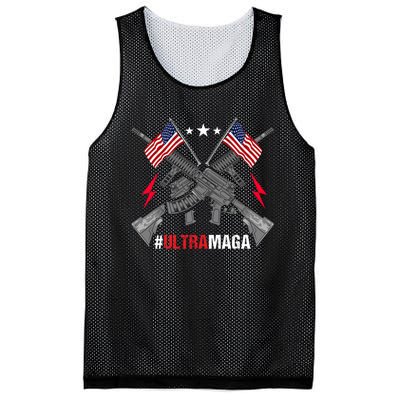 Ultra MAGA Funny Conservative Anti Biden Pro Trump Mesh Reversible Basketball Jersey Tank