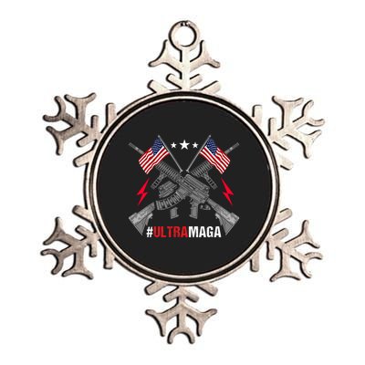 Ultra MAGA Funny Conservative Anti Biden Pro Trump Metallic Star Ornament