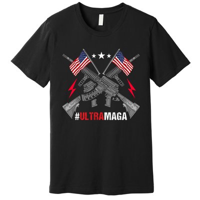 Ultra MAGA Funny Conservative Anti Biden Pro Trump Premium T-Shirt