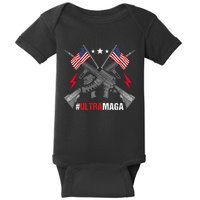 Ultra MAGA Funny Conservative Anti Biden Pro Trump Baby Bodysuit