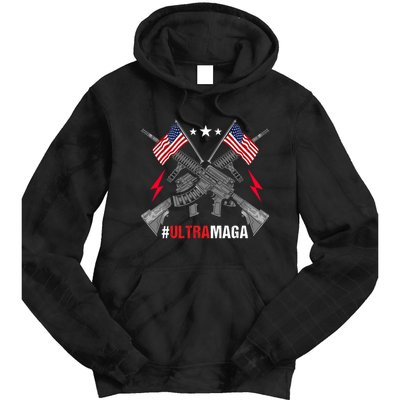 Ultra MAGA Funny Conservative Anti Biden Pro Trump Tie Dye Hoodie