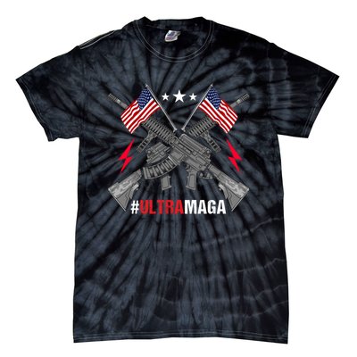 Ultra MAGA Funny Conservative Anti Biden Pro Trump Tie-Dye T-Shirt