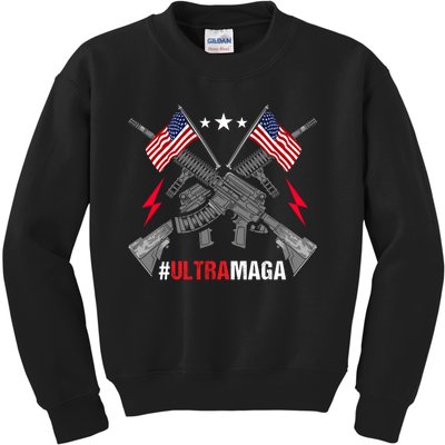 Ultra MAGA Funny Conservative Anti Biden Pro Trump Kids Sweatshirt