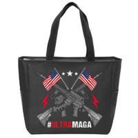 Ultra MAGA Funny Conservative Anti Biden Pro Trump Zip Tote Bag